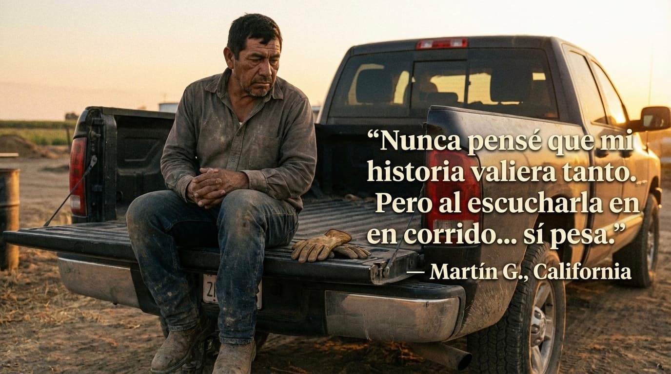 Martin G. de California: Nunca pense que mi historia valiera tanto. Pero al escucharla en corrido, si pesa.